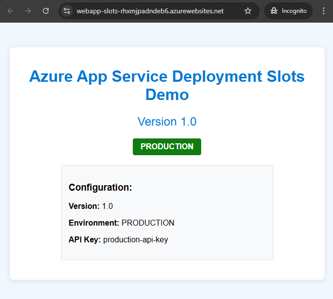 App deployed and running in production