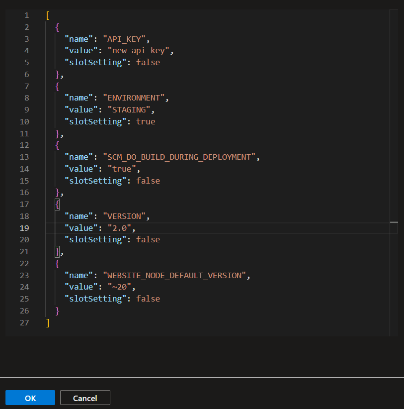 Staging environment variables configured