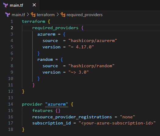 Terraform provider configuration